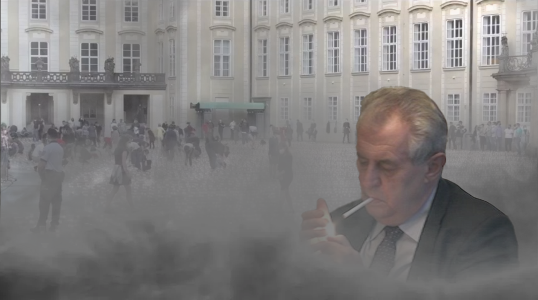 Pietní akt na Hradě: Miloš Zeman si zapálil za oběti koronaviru