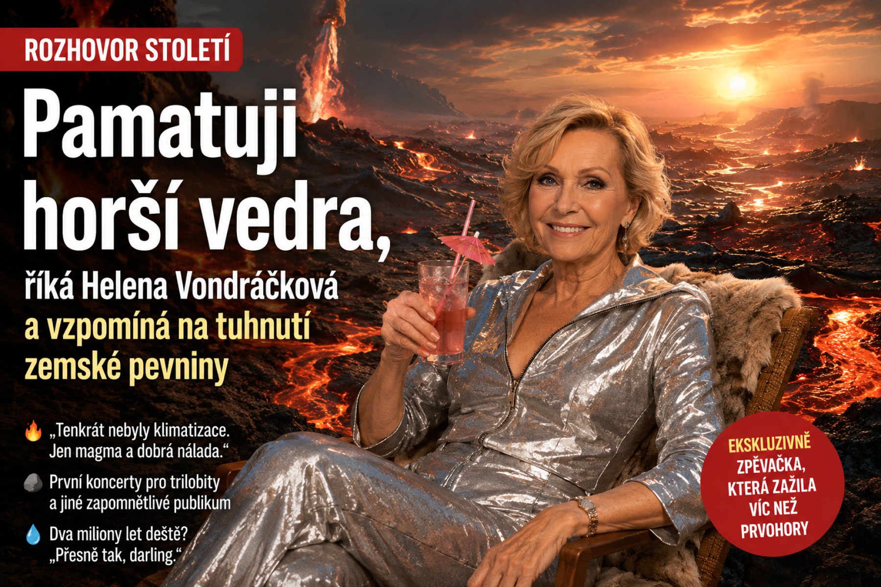 41 °C? Pamatuji horší vedra, říká Helena Vondráčková. Vzpomíná na tuhnutí zemské pevniny